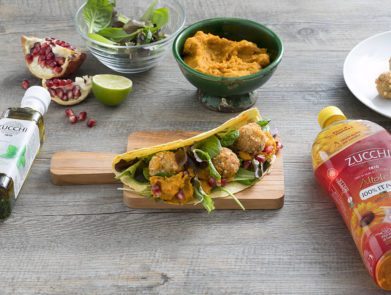 ricetta-tacos-polpettine-crema-zucca-basilico-Zucchi